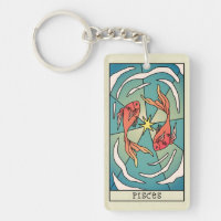 Pisces Zodiac Sign Abstract Art Vintage