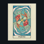 Pisces Zodiac Sign Abstract Art Vintage Postcard<br><div class="desc">An abstract illustration of the Pisces zodiac sign.</div>