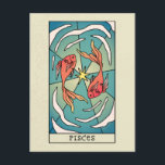 Pisces Zodiac Sign Abstract Art Vintage Postcard<br><div class="desc">An abstract illustration of the Pisces zodiac sign.</div>