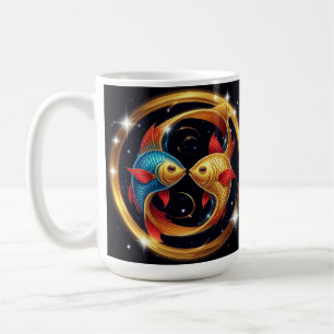 Pisces Zodiac Sign in a Cosmic Artistic Style Coffee Mug