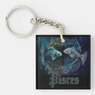 Pisces Zodiac Sign Keychain