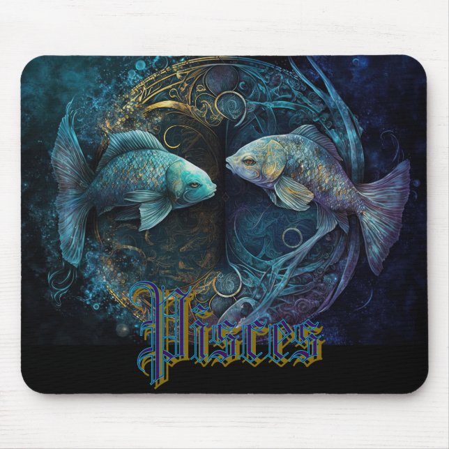 Pisces Zodiac Sign Mouse Pad (Front)