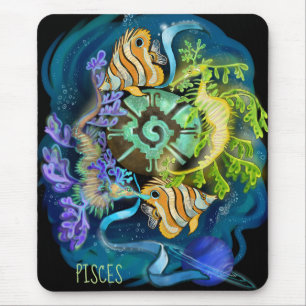 Pisces Zodiac Sign Mouse Pad