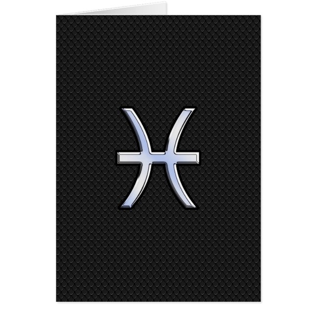 Pisces Zodiac Sign on Black Snake Skin Decor (Front)