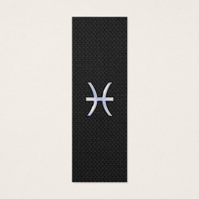 Pisces Zodiac Sign on Black Snake Skin Decor (Front)