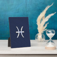 Pisces Zodiac Sign on Blue Carbon Fibre Print