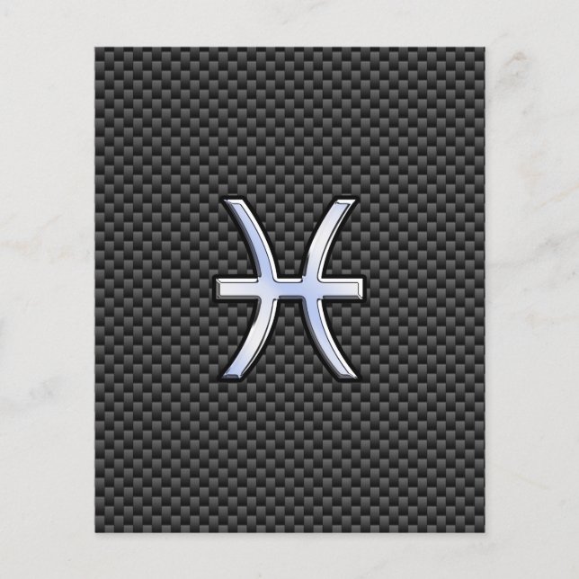 Pisces Zodiac Sign on Carbon Fibre Print Flyer (Front)