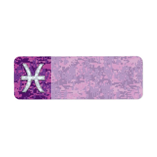 Pisces Zodiac Sign on Fuchsia Digital Camo (Front)