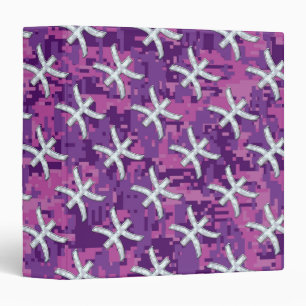 Pisces Zodiac Sign on Fuchsia Digital Camo Binder