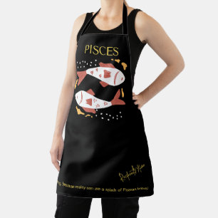 Pisces Zodiac Sign &Quote Modern Elegant Gift Apron