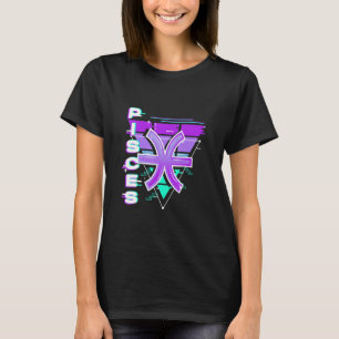 Pisces Zodiac Sign Vaporwave Aesthetics 80 90s For T-Shirt