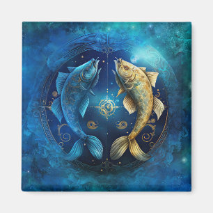 Pisces Zodiac Sign Watercolor Design Magnet