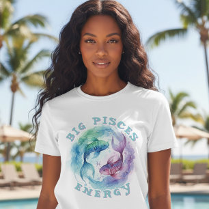 Pisces Zodiac Sign Watercolor Fish Astrology T-Shirt