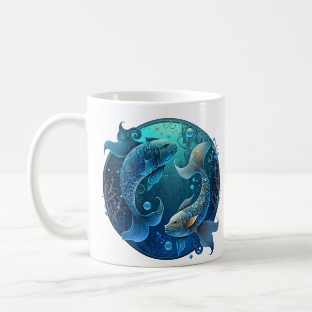 Pisces Zodiac Star Sign Coffee Mug (Left)