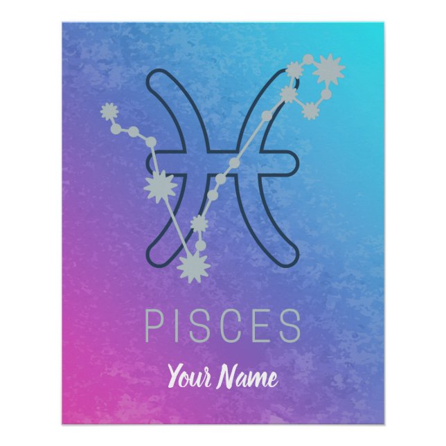 Pisces Zodiac Star Sign Horoscope Constellation (Front)