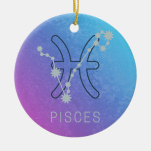 Pisces Zodiac Star Sign Horoscope Constellation Ceramic Ornament