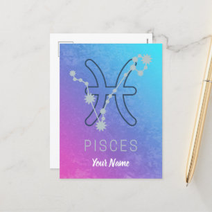 Pisces Zodiac Star Sign Horoscope Constellation Holiday Postcard