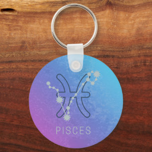 Pisces Zodiac Star Sign Horoscope Constellation Keychain
