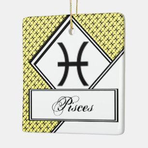 Pisces Zodiac Symbol Standard by Kenneth Yoncich Ceramic Ornament