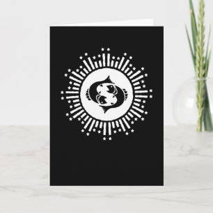 Pisces Zodiac Symbol with Celestial Starburst Card