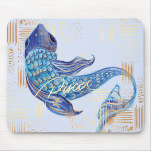Pisces Zodiac Watercolour Artistry mousepad