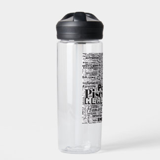 Pisces Zodiac Word Cloud Inspiration Water Bottle