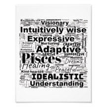 Pisces Zodiac Word Cloud – Inspirational Photo Art