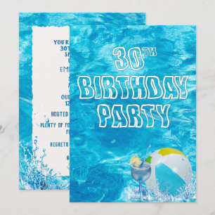 Piscine 30e anniversaire Invitation de fête