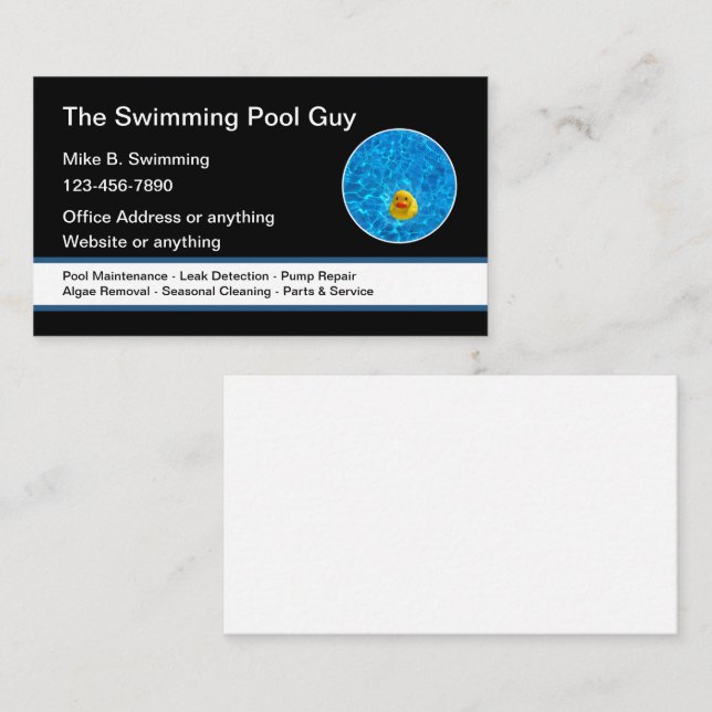 Piscine Cool brillant Cartes de visite (Devant / Derrière)