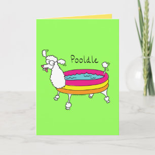 Piscine de caniche mignonne Carte de voeux été Poo