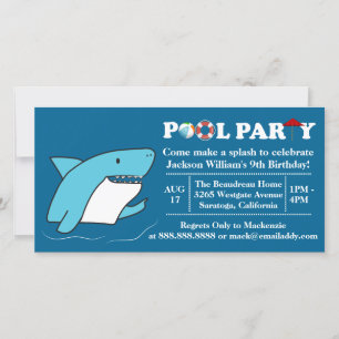 Piscine de requin Fête Anniversaire Invitation
