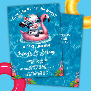 Piscine de vache Invitation fête d'anniversaire