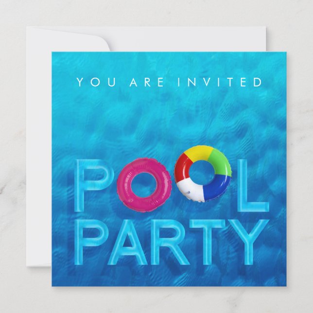 Piscine d'été invitation à la fête (Devant)