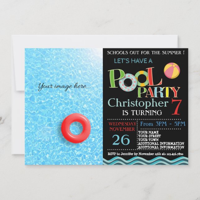 PISCINE D'ÉTÉ INVITATION | PISCINE ANNIVERSAIRE (Devant)