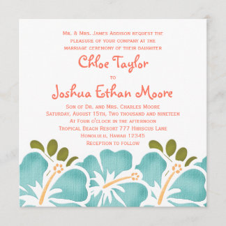 Piscine et Hibiscus de corail Invitations de maria