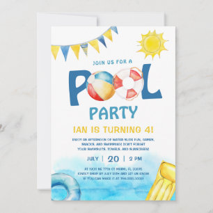 Piscine Fête Anniversaire Invitation Amusants Spli