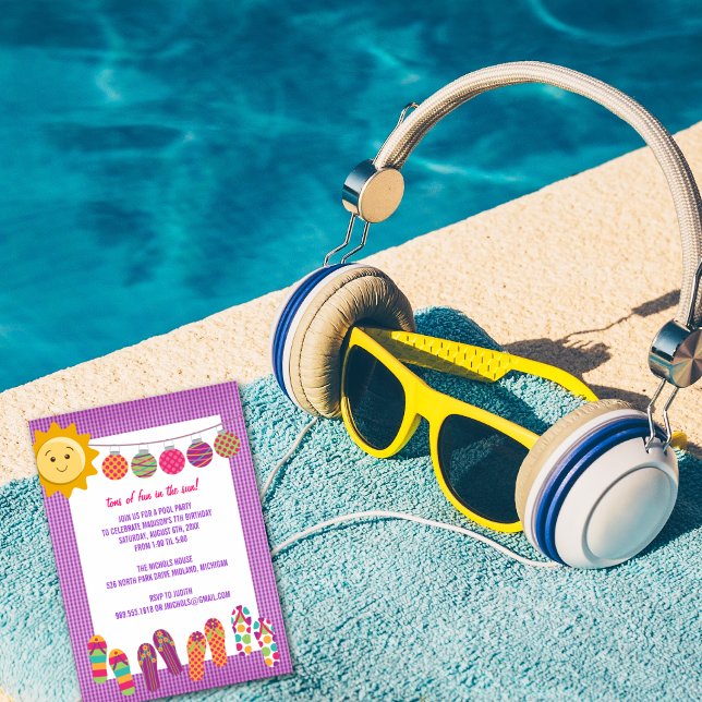 Piscine fête anniversaire Invitations (Créateur téléchargé)
