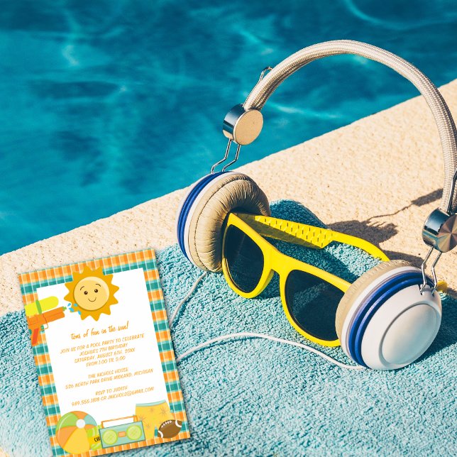 Piscine fête anniversaire Invitations (Créateur téléchargé)