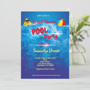 Piscine fête été nuptiale douche Invitation