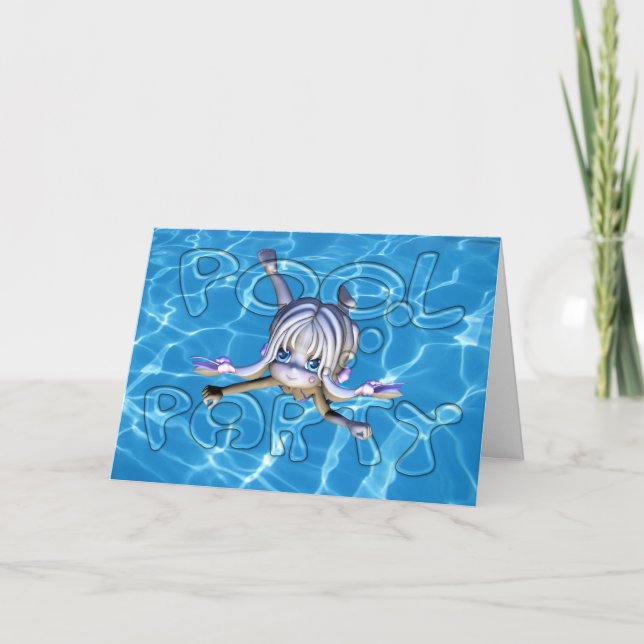 Piscine Invitation with Moonies Cutie Pie (Devant)