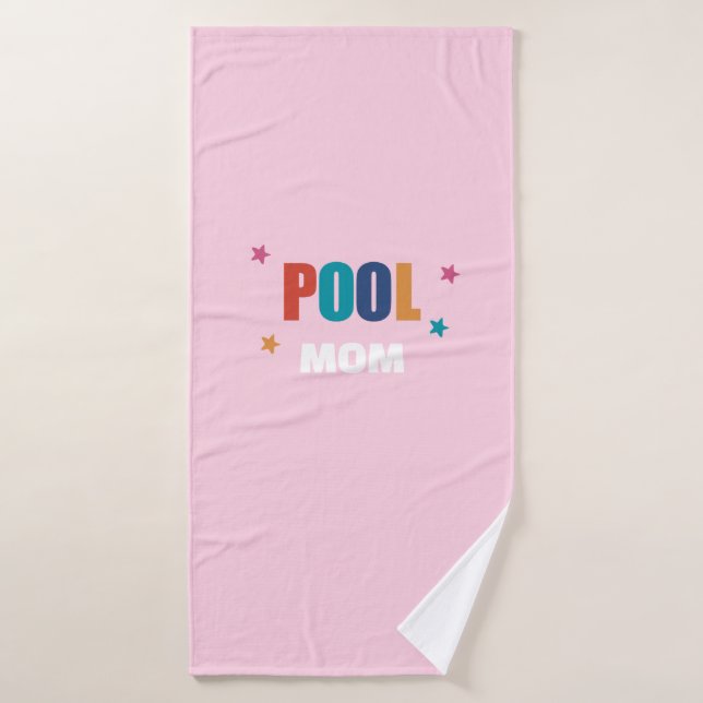 Piscine typographie été rose serviette de maman (Serviette de bain)