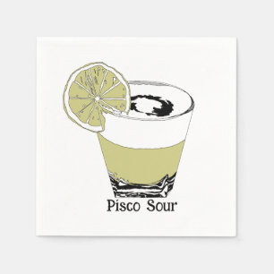 Pisco Sour Illustration Napkin