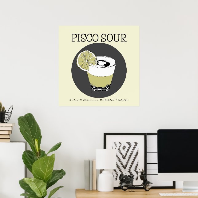 Pisco Sour Illustration Poster (Home Office)