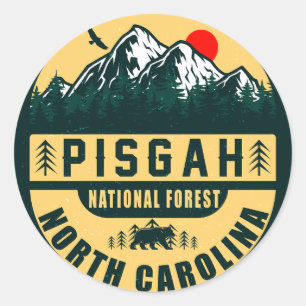 Pisgah National Forest North Carolina Camping Classic Round Sticker