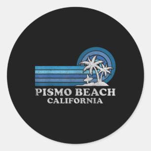 Pismo Beach California Family Summer Vacation Vint Classic Round Sticker