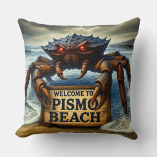 PISMO BEACH - "CLAWS OF THE COAST." THROW PILLOW