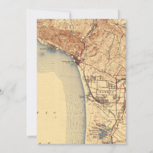 Pismo Beach Vintage Map Holiday Card