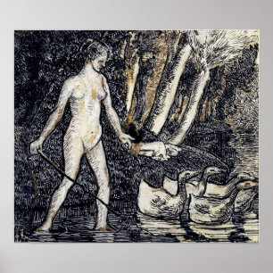 Pissarro - Bather With Geese 1895 Poster