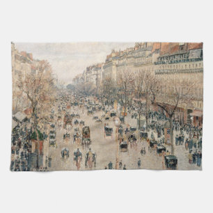 Pissarro - Boulevard Montmartre, Afternoon Sun Kitchen Towel