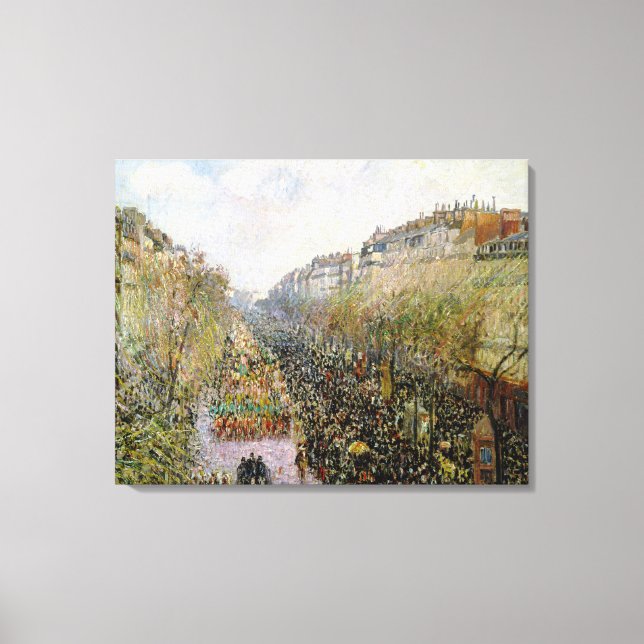 Pissarro - Boulevard Montmartre, Mardi Gras Canvas Print (Front)